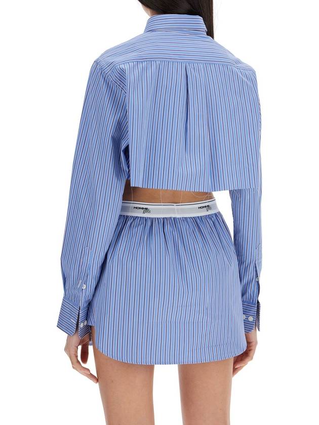 super cropped blue striped cotton shirt - HOMMEGIRLS - BALAAN 3