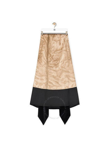 Loewe Ladies Brown / Black Trompe Loeil Midi Skirt, Brand Size 36 - LOEWE - BALAAN 1