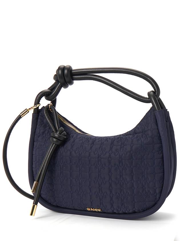 Knot Baguette Quilted Shoulder Bag Sky Captain - GANNI - BALAAN 3