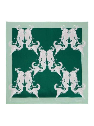 Metamorphosis Siren Silk Scarf Green - VALENTINO - BALAAN 1