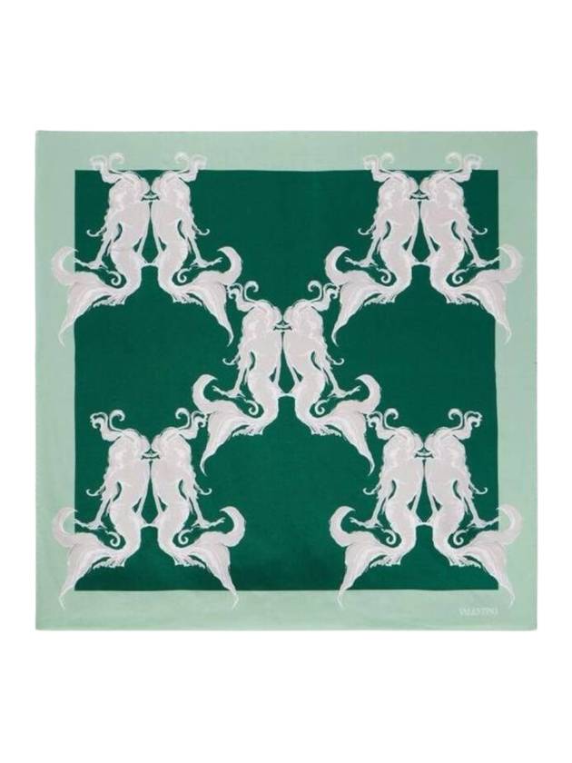 Metamorphosis Siren Silk Scarf Green - VALENTINO - BALAAN 1