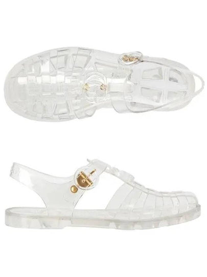 Women's Double G Transparent Rubber Sandals White - GUCCI - BALAAN 2