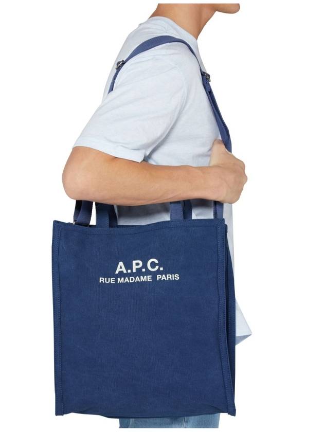 Men s Logo Print Recuperation Tote Bag Navy - A.P.C. - BALAAN 3