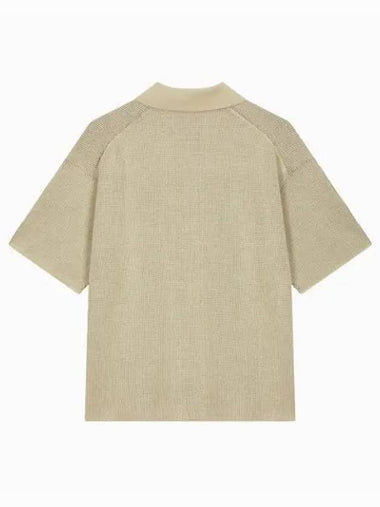 Jeans Waffle Knit Short Sleeve Shirt Pale Khaki - CALVIN KLEIN - BALAAN 1