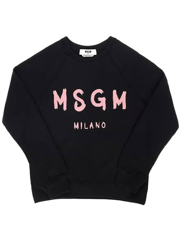 Logo Print Cotton Sweatshirt Black - MSGM - BALAAN 5