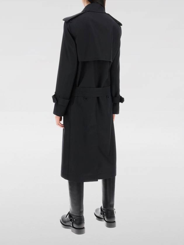 Belted Long Silk Blend Trench Coat Black - BURBERRY - BALAAN 3