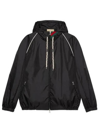 Nylon Satin Jacket Black - GUCCI - BALAAN 1