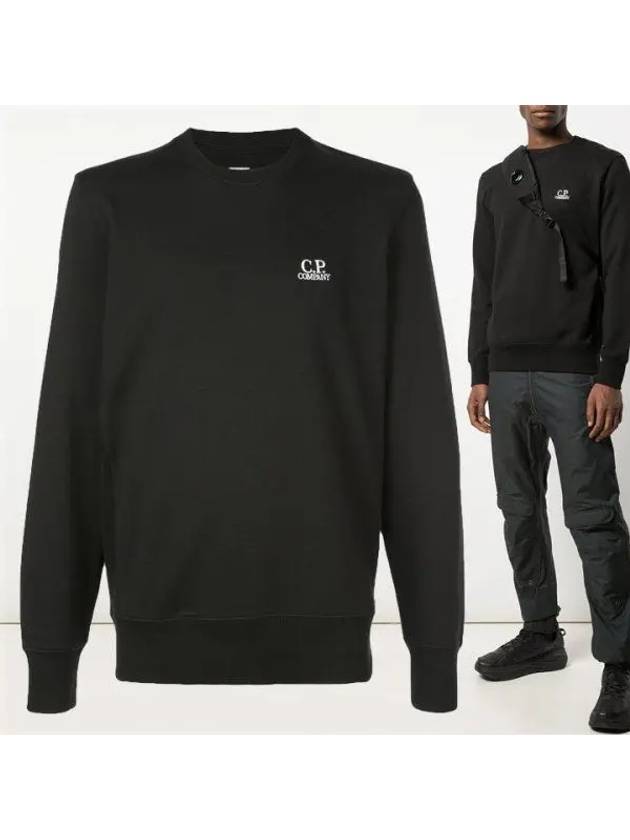 Men's Embroidered Logo Sweatshirt Black - CP COMPANY - BALAAN 2