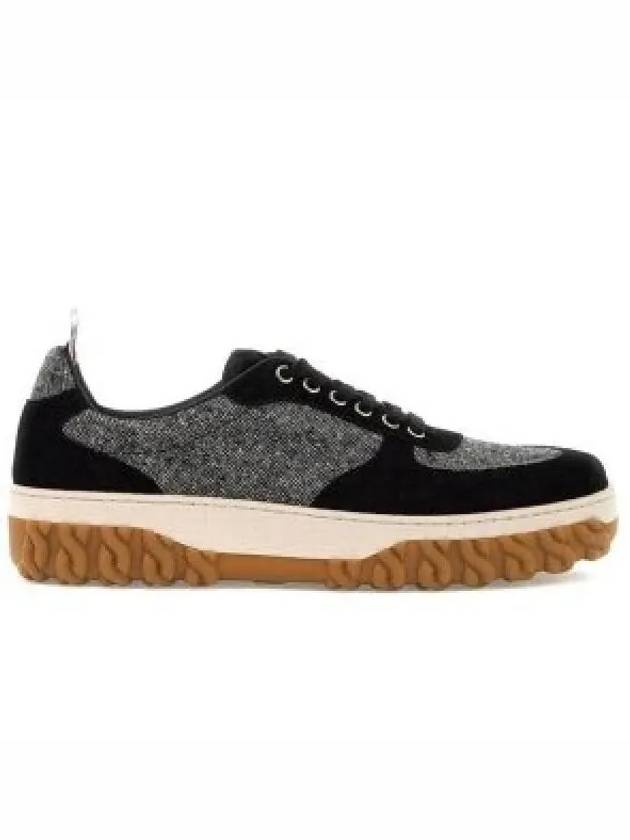 Letterman Tweed Low Top Sneakers Black - THOM BROWNE - BALAAN 2