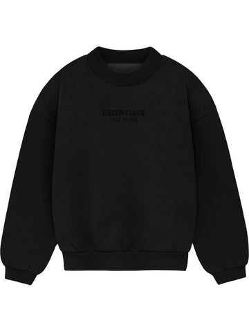 Cotton Blend Jersey Sweatshirt Jet Black - FEAR OF GOD ESSENTIALS - BALAAN 1