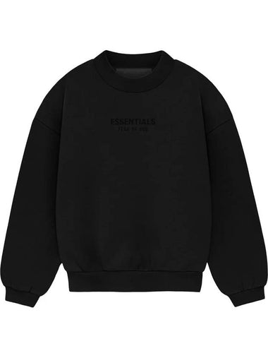 Cotton Blend Jersey Sweatshirt Jet Black - FEAR OF GOD ESSENTIALS - BALAAN 1