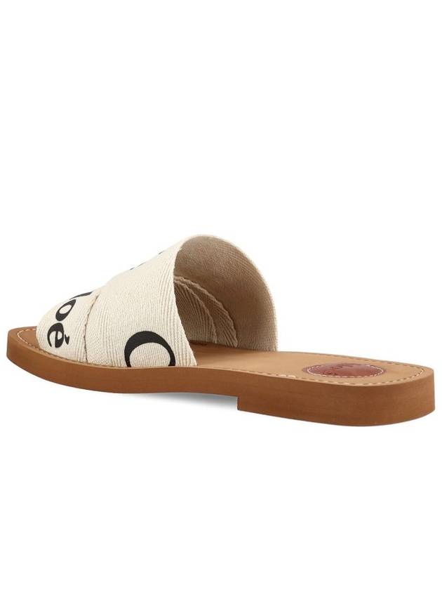 Woody Logo Flat Mule Slippers White - CHLOE - BALAAN 4