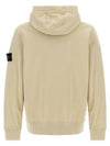 Cotton Fleece Garment Dyed Hoodie Beige - STONE ISLAND - BALAAN 3