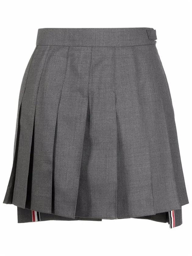 RMB Wool Mini Pleated Skirt Grey - THOM BROWNE - BALAAN 3