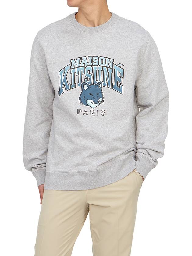 Campus Fox Regular Sweatshirt Light Grey Melange - MAISON KITSUNE - BALAAN 5