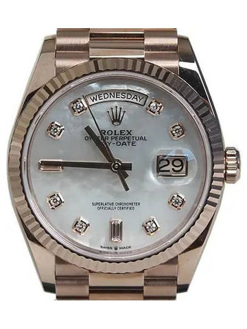 Rolex 128235 10 point diamond mother of pearl rose gold box Day Date 36MM watch - ROLEX - BALAAN 1