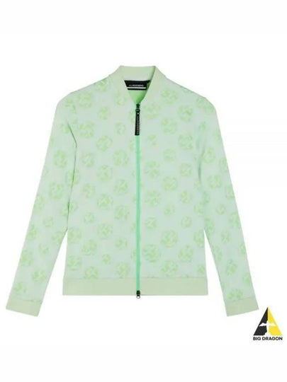 Sports Sphere Dot Jacquard Mid Layer Zip-Up Jacket Green White - J.LINDEBERG - BALAAN 2