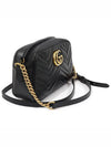 447632 Black Matelasse Chevron Gold Plated GG Marmont Small Chain Shoulder Bag - GUCCI - BALAAN 3