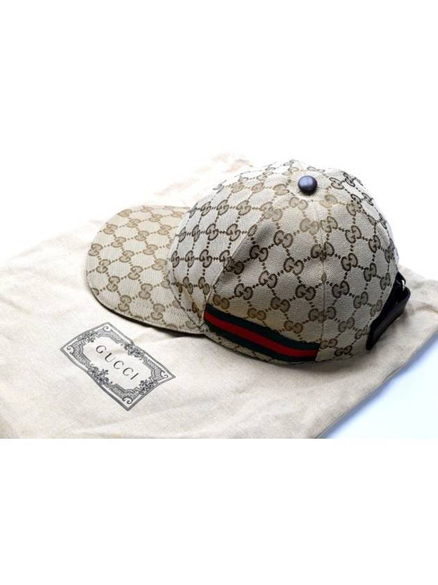 Original GG Web Supreme Canvas Baseball Ball Cap Beige Ebony - GUCCI - BALAAN 3