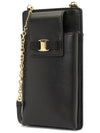 Vara Bow Calfskin Phone Case Black - SALVATORE FERRAGAMO - BALAAN 4