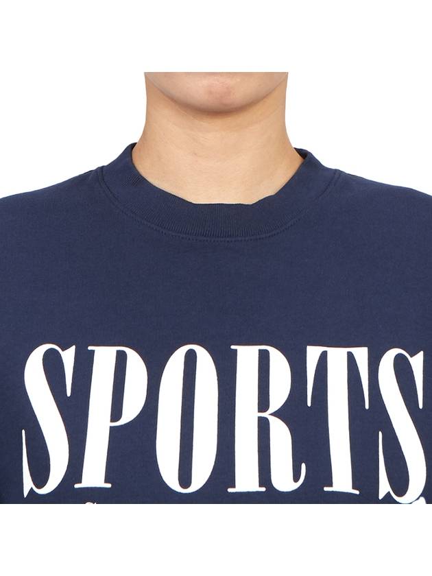 Graphic Print Cotton Sweatshirt Navy - SPORTY & RICH - BALAAN 6