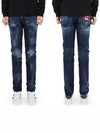 Back Logo Patch Cotton Skinny Jeans Navy - DSQUARED2 - BALAAN 3