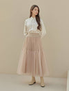 4th Emery volume tulle A-line skirt beige - ARIFF - BALAAN 4