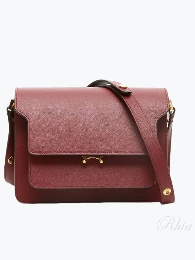 Saffiano Trunk Medium Shoulder Bag Burgundy - MARNI - BALAAN 2