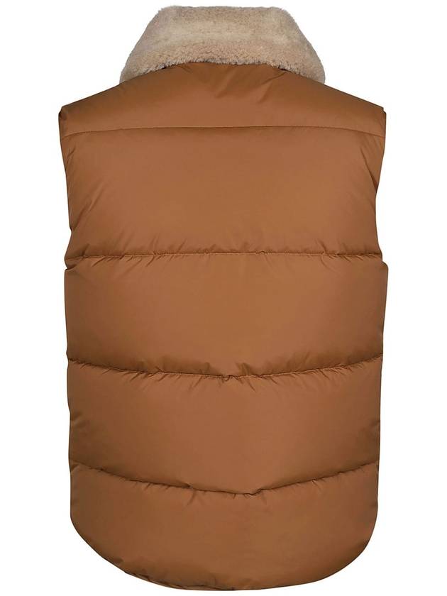 Teddy Puffer Vest Jacket Dark Beige - A.P.C. - BALAAN 3