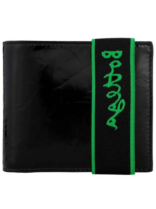banding lettering logo bifold wallet black - BOTTEGA VENETA - BALAAN.