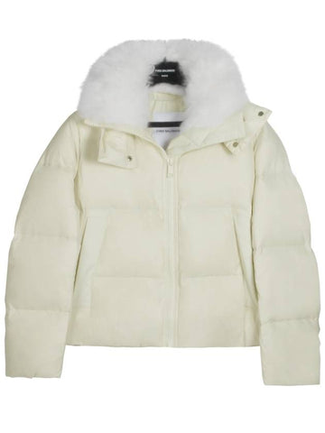 Shearling trim hood down padding FV01659M07W A1006 MERINGUE YVC030mr - YVES SALOMON - BALAAN 1