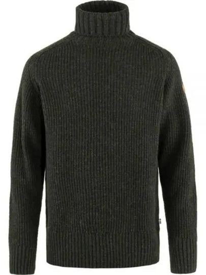 Men's Ovik Roller Neck Sweater Dark Olive - FJALL RAVEN - BALAAN 2