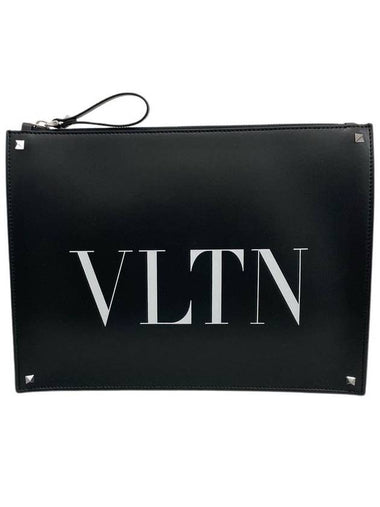 OffSeason Discount Unisex VLTN Logo Print Leather Rockstud Pochette Clutch 1Y2B0692WJW - VALENTINO - BALAAN 1