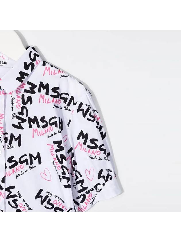 Kids All Over Logo Shirt Dress MS026942 001 - MSGM - BALAAN 4