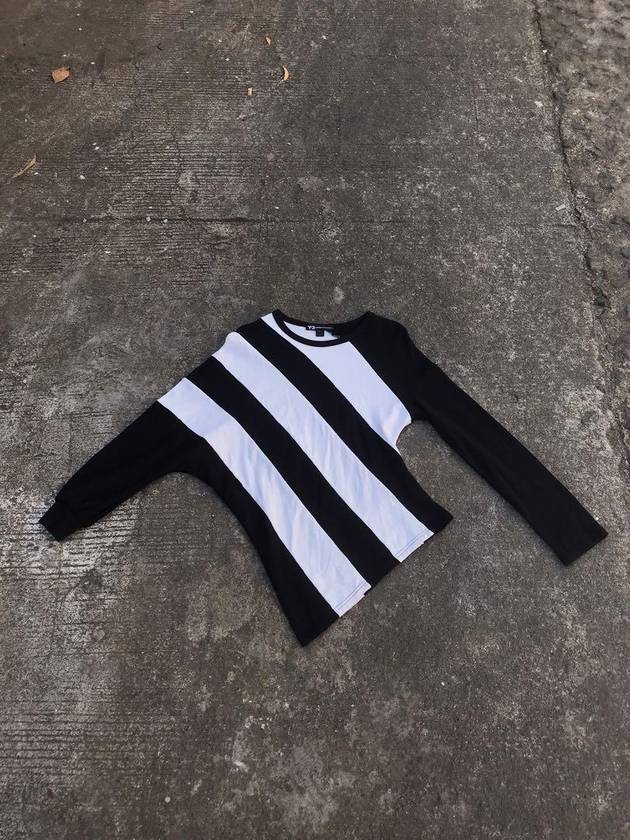 Yohji Yamamoto Bold Stripe Asymmetric Sweater - Y-3 - BALAAN 6