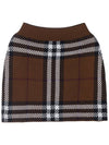 Check Jacquard Mini Pencil Skirt Brown - BURBERRY - BALAAN 3