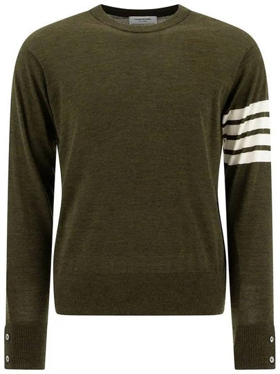 4 Bar Armband Classic Merino Wool Knit Top Dark Green - THOM BROWNE - BALAAN 2