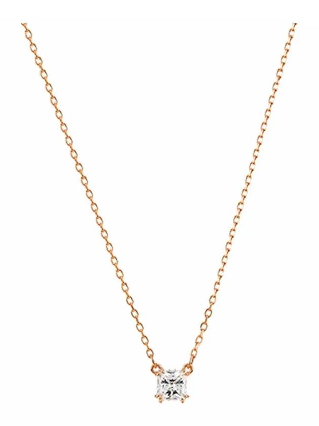 Stilla Pendant Square Cut Necklace Rose Gold - SWAROVSKI - BALAAN 4