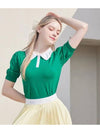 Golf Wear Vivid Color Short Sleeve Knit Green - J JANE - BALAAN 1