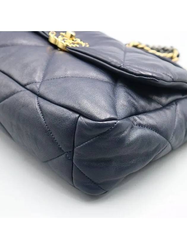 AS1161 Navy Color Nineteen 19 Large Flap Shoulder Bag - CHANEL - BALAAN 5