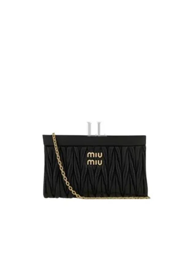 Matelasse Nappa Leather Clutch Bag Black - MIU MIU - BALAAN 2