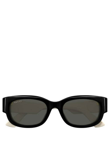 Shiny Side Logo Sunglasses Black Grey - GUCCI - BALAAN 1