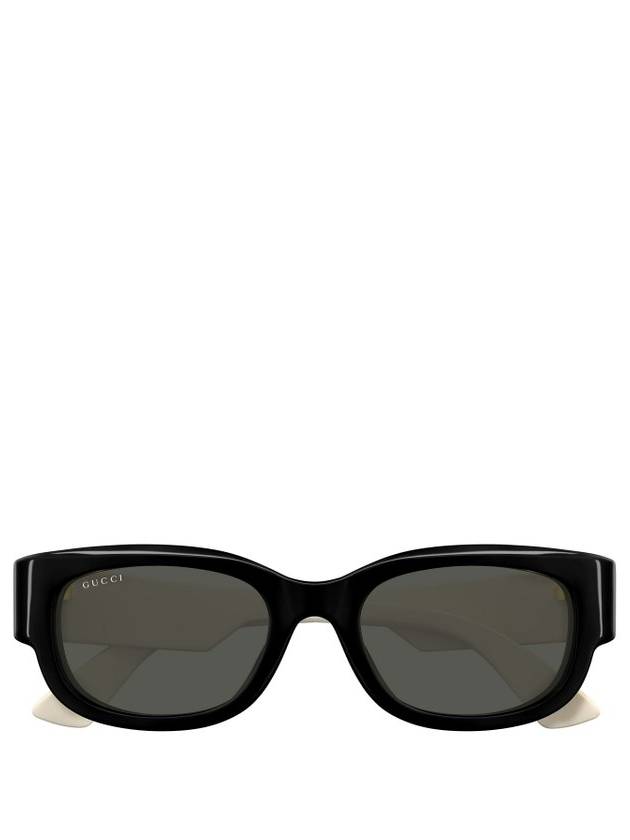 Eyewear Shiny Side Logo Sunglasses Black Grey - GUCCI - BALAAN 1