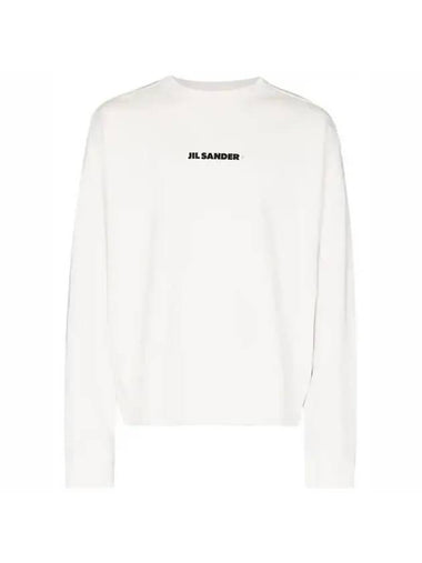 Logo Print Oversized Fit Sweatshirt White - JIL SANDER - BALAAN 1