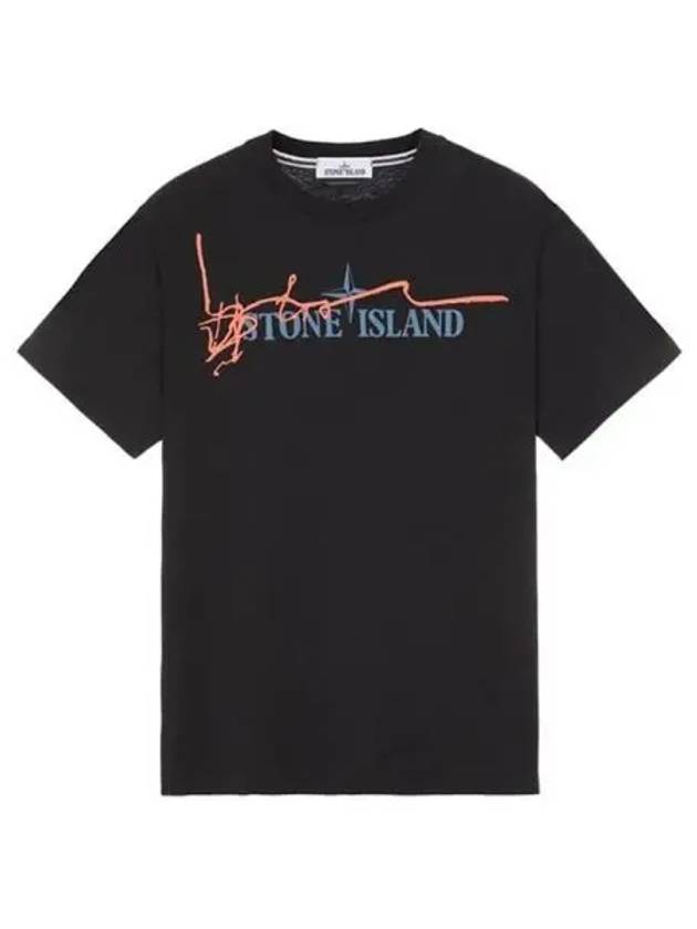 Logo Ink Short Sleeve T-Shirt Black - STONE ISLAND - BALAAN 2