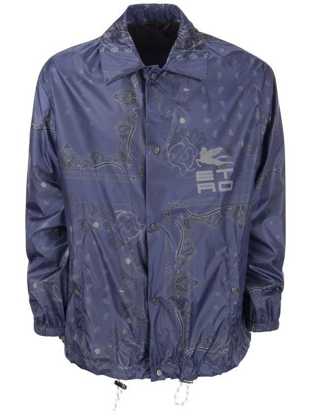 Men's Paisley Bandana Nylon Jacket Navy Blue - ETRO - BALAAN 2