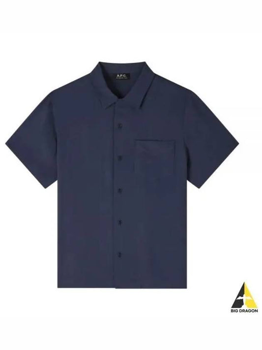 Lloyd Short Sleeve Shirt Navy - A.P.C. - BALAAN 2