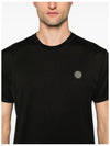 Logo Patch Short Sleeve T-Shirt Black - STONE ISLAND - BALAAN 6