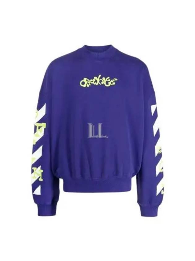 Men's Slogan Arrow Logo Sweatshirt Violet - OFF WHITE - BALAAN 2