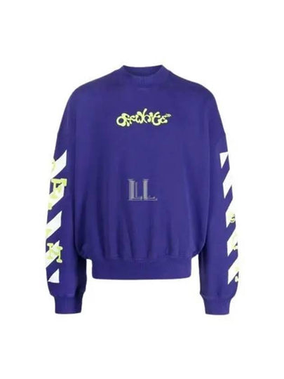 Men's Slogan Arrow Logo Sweatshirt Violet - OFF WHITE - BALAAN 2